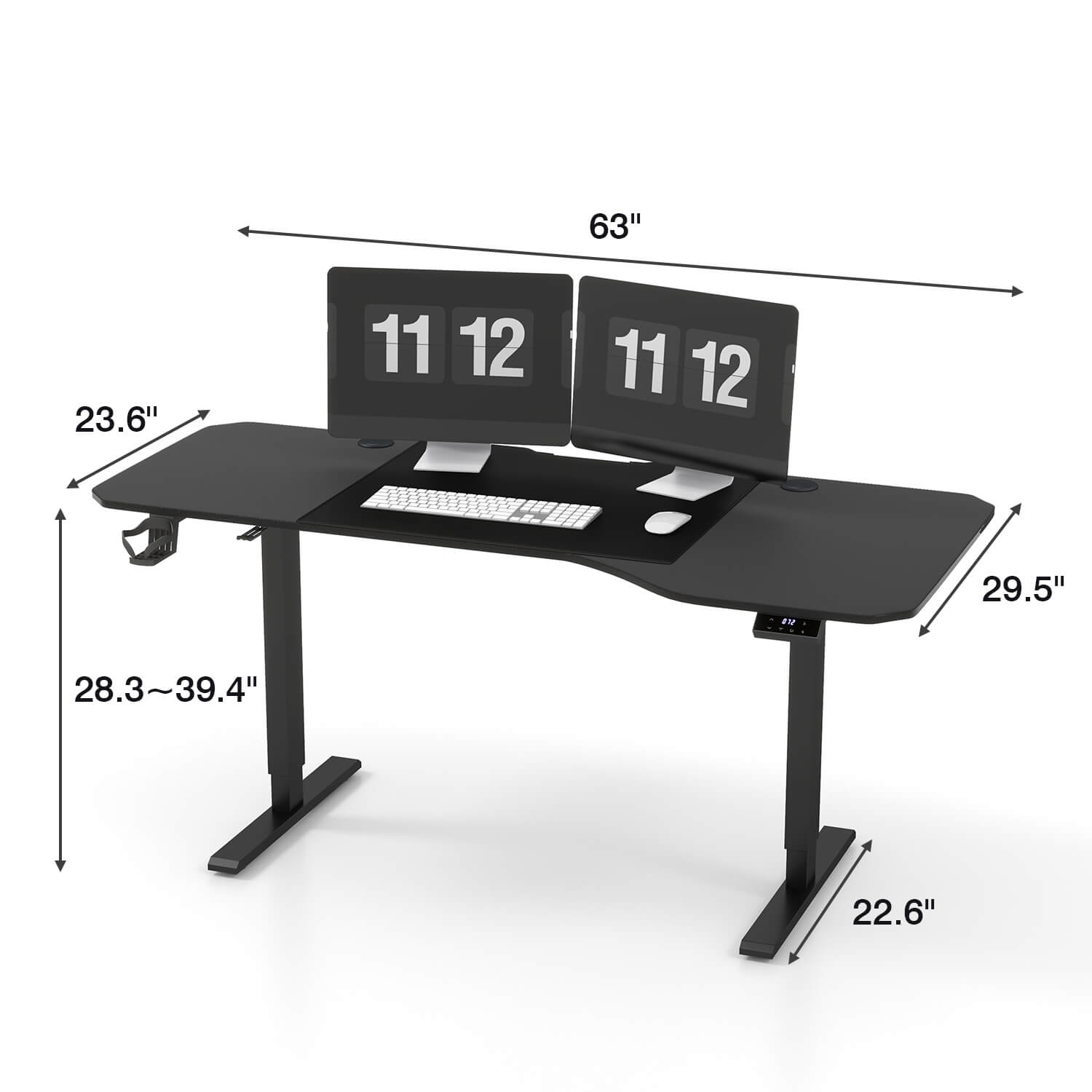 Homall 63 Inches Electric Height Adjustable Standing Desk, Large Desktop Stand Up Desk