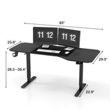 Homall 63 Inches Electric Height Adjustable Standing Desk, Large Desktop Stand Up Desk