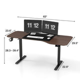 Homall 63 Inches Electric Height Adjustable Standing Desk, Large Desktop Stand Up Desk