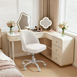 Homall Home Office Chair Adjustable Vanity Chairs Mid Back Rolling Task Chairs for Bedroom, Living Room or Study