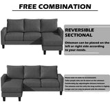 HOMALL Convertible Sectional Sofa Couch, L-Shaped Couch with Reversible Chaise, Modern Linen Fabric Couches for Living Room, Apartment and Small Space