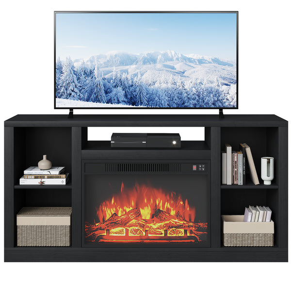 Homall 58 Inch Modern TV Stand with Electric Fireplace Shelf Media Storage TV Stand for TVs Up to 65"