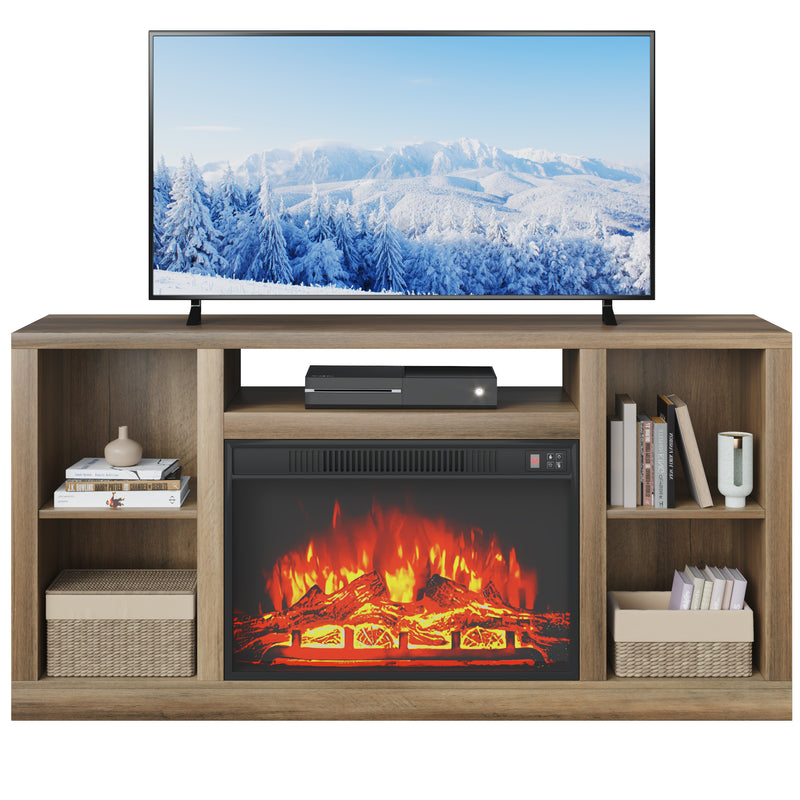 Homall 58 Inch Modern TV Stand with Electric Fireplace Shelf Media Storage TV Stand for TVs Up to 65"