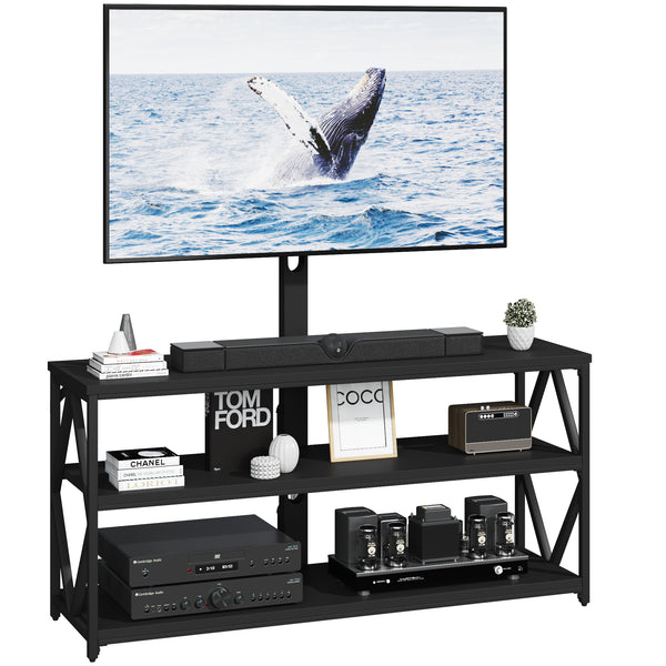 Homall 3-in-1 Flat Panel TV Stand Fit 32-65" TV with 3-Tier Storage Rack