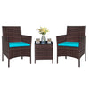 Homall 3 Pieces Patio Furniture Set Outdoor PE Rattan Wicker Patio Conversation Set Bistro Set with Tempered Glass and Cushioned Chairs