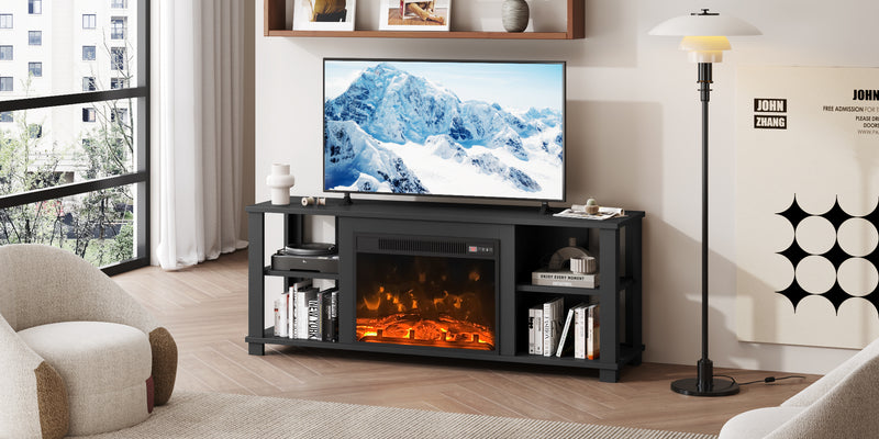 Homall Fireplace TV Stand for TVs up to 65" with Extra large compartment storage Multimedia Entertainment Control Center for Living Room