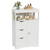 Homall Wood Bathroom Floor Cabinet with 3 Drawers and 1 Cupboard Free Standing Storage Organizer Hallway Entryway Cabinet for Living Room Kitchen