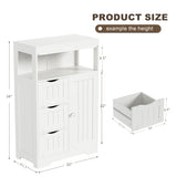 Homall Wood Bathroom Floor Cabinet with 3 Drawers and 1 Cupboard Free Standing Storage Organizer Hallway Entryway Cabinet for Living Room Kitchen
