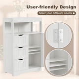 Homall Wood Bathroom Floor Cabinet with 3 Drawers and 1 Cupboard Free Standing Storage Organizer Hallway Entryway Cabinet for Living Room Kitchen