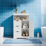 Homall Wood Bathroom Floor Cabinet with 3 Drawers and 1 Cupboard Free Standing Storage Organizer Hallway Entryway Cabinet for Living Room Kitchen