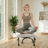 Homall Ergonomic Cross Legged Chair,360°Swivel Wheels, Height Adjustable Ergonomic Kneeling Desk Chairs for ADHD,Meditation ,Yoga and Home Office with Strong Lumbar Support,Teddy Fabric,Off White