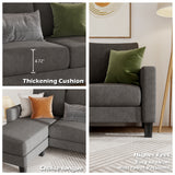 HOMALL Convertible Sectional Sofa Couch, L-Shaped Couch with Reversible Chaise, Modern Linen Fabric Couches for Living Room, Apartment and Small Space
