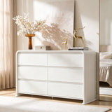Homall 6 Drawer Dresser for Bedroom, Modern Dresser Chest of Drawers with Rounded Corners & Handleless Design, Wide Wood Storage Dresser Organizer for Bedroom, Living Room