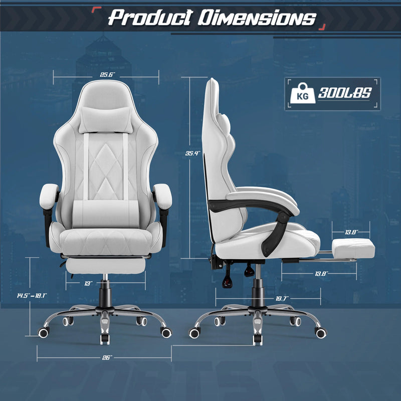 Homall Gaming Chair Fabric Computer Chair Massage Game Chair Cloth Office Chair with Headrest, Lumbar Support & Footrest