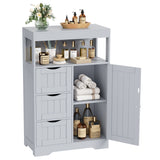 Homall Wood Bathroom Floor Cabinet with 3 Drawers and 1 Cupboard Free Standing Storage Organizer Hallway Entryway Cabinet for Living Room Kitchen