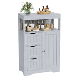 Homall Wood Bathroom Floor Cabinet with 3 Drawers and 1 Cupboard Free Standing Storage Organizer Hallway Entryway Cabinet for Living Room Kitchen