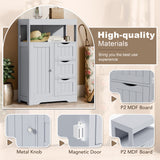 Homall Wood Bathroom Floor Cabinet with 3 Drawers and 1 Cupboard Free Standing Storage Organizer Hallway Entryway Cabinet for Living Room Kitchen
