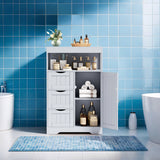 Homall Wood Bathroom Floor Cabinet with 3 Drawers and 1 Cupboard Free Standing Storage Organizer Hallway Entryway Cabinet for Living Room Kitchen