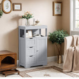 Homall Wood Bathroom Floor Cabinet with 3 Drawers and 1 Cupboard Free Standing Storage Organizer Hallway Entryway Cabinet for Living Room Kitchen