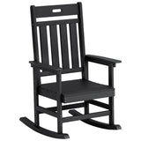 Homall Oversized HDPE Outdoor Rocking Chair, All-Weather Patio Rocker with Wide Armrests, Heavy-Duty 300LBS Outdoor Rocker Chair for Porch, Lawn & Backyard, Black