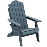 Homall Folding Adirondack Chair Outdoor HDPE Plastic Heavy Duty for Patio Backyard Garden, Blue