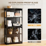Homall Display Cabinet with LED Lights and Glass Doors, 4-Tier Storage Cabinet & Collection Showcase for Living Room Home Office, Black