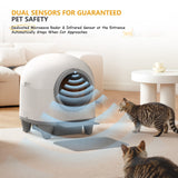 Homall Self-Cleaning Cat Litter Box with App Control and Safety Protection, WiFi, Automatic, and Waste Bags