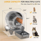 Homall Self-Cleaning Cat Litter Box with App Control and Safety Protection, WiFi, Automatic, and Waste Bags