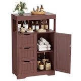 Homall Wood Bathroom Floor Cabinet with 3 Drawers and 1 Cupboard Free Standing Storage Organizer Hallway Entryway Cabinet for Living Room Kitchen