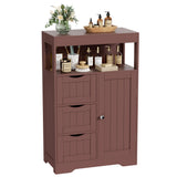 Homall Wood Bathroom Floor Cabinet with 3 Drawers and 1 Cupboard Free Standing Storage Organizer Hallway Entryway Cabinet for Living Room Kitchen