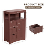 Homall Wood Bathroom Floor Cabinet with 3 Drawers and 1 Cupboard Free Standing Storage Organizer Hallway Entryway Cabinet for Living Room Kitchen