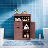 Homall Wood Bathroom Floor Cabinet with 3 Drawers and 1 Cupboard Free Standing Storage Organizer Hallway Entryway Cabinet for Living Room Kitchen