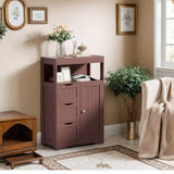 Homall Wood Bathroom Floor Cabinet with 3 Drawers and 1 Cupboard Free Standing Storage Organizer Hallway Entryway Cabinet for Living Room Kitchen