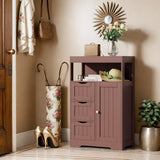 Homall Wood Bathroom Floor Cabinet with 3 Drawers and 1 Cupboard Free Standing Storage Organizer Hallway Entryway Cabinet for Living Room Kitchen