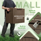 Homall 31 Gallon Outdoor Deck Box In Resin with Seat, Light Coffee