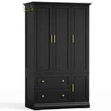 Homall 71" 3-Door Armoire Wardrobe Closet , Modern Storage Armoire with Drawers, Shelves & Hooks for Bedroom