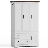 Homall 71" 3-Door Armoire Wardrobe Closet , Modern Storage Armoire with Drawers, Shelves & Hooks for Bedroom