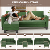 Homall L-shaped Sofa Convertible Combination Sofa 3-seater Sofa Set Reversible Chair Velvet Sofa