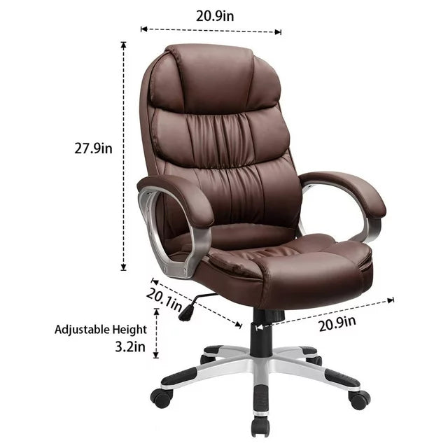 Homall High Back Office Chair, Executive Leather Desk Chair with Padded Armrests Swivel Task Chair with Lumbar Support