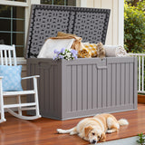 Homall 260 Gallon Outdoor Resin Deck Box ,Lockable, with Side Handles & Hydraulic Rod, Ideal for Patio, Garden, Poolside