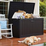 Homall 260 Gallon Outdoor Resin Deck Box ,Lockable, with Side Handles & Hydraulic Rod, Ideal for Patio, Garden, Poolside