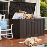 Homall 260 Gallon Outdoor Resin Deck Box ,Lockable, with Side Handles & Hydraulic Rod, Ideal for Patio, Garden, Poolside
