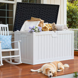 Homall 260 Gallon Outdoor Resin Deck Box ,Lockable, with Side Handles & Hydraulic Rod, Ideal for Patio, Garden, Poolside
