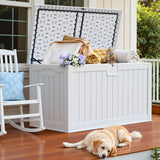 Homall 260 Gallon Outdoor Resin Deck Box ,Lockable, with Side Handles & Hydraulic Rod, Ideal for Patio, Garden, Poolside
