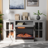Homall Fireplace TV Stand for TVs up to 65" 3-Sided Glass Modern Media Entertainment Center with Cabniet Storage Adjustable Flame Color Fireplace