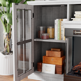 Homall Fireplace TV Stand for TVs up to 65" 3-Sided Glass Modern Media Entertainment Center with Cabniet Storage Adjustable Flame Color Fireplace