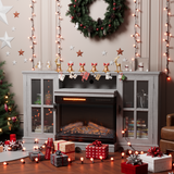 Homall Fireplace TV Stand for TVs up to 65" 3-Sided Glass Modern Media Entertainment Center with Cabniet Storage Adjustable Flame Color Fireplace