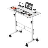 Homall 32" Small Standing Desk with Mobile Lockable Wheels, Adjustable Height Portable Desk for Home Office, Black
