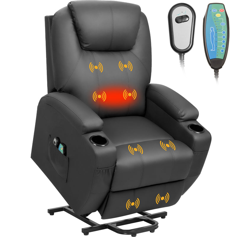 Homall Power Lift Recliner Chair PU Leather for Elderly with Massage and Heating Ergonomic