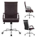 Homall Mid-Back Faux Leather Office Desk Chair Executive Conference Task Chair with Arms